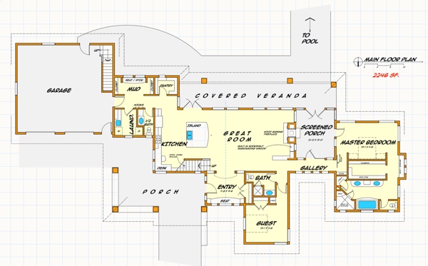 Private Residence main floor plan